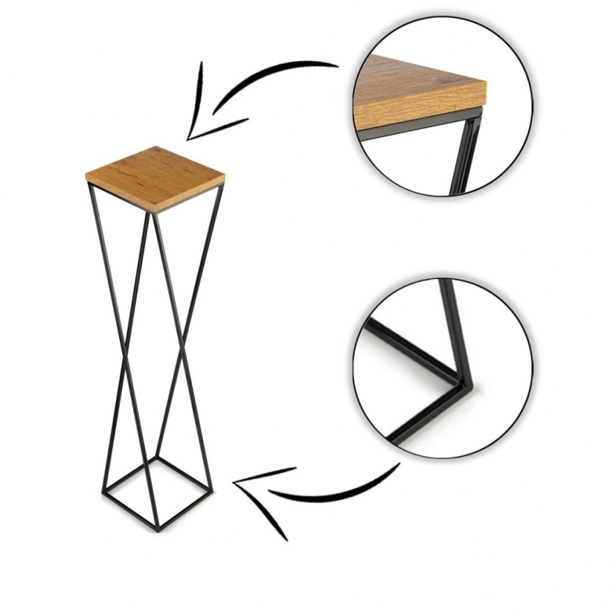 Soporte para flores LOFT 100x24 cm negro/marrón
