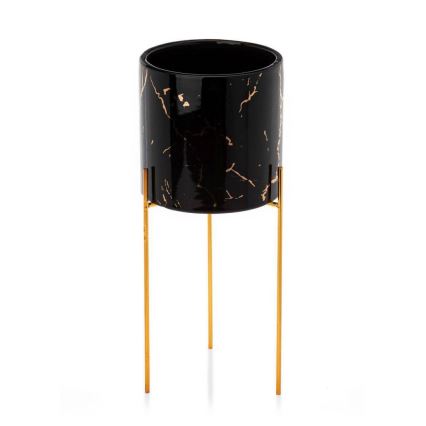 Soporte para flores NILA 32,5x13 cm negro/dorado