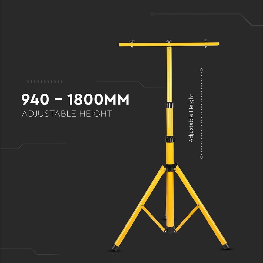 Soporte para focos 180 cm amarillo
