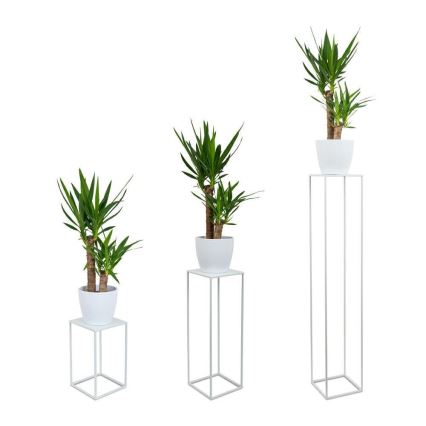 Soporte para plantas 100x24 cm blanco