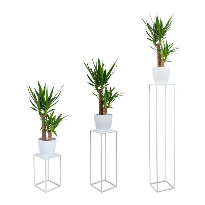 Soporte para plantas 100x24 cm blanco