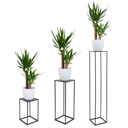 Soporte para plantas 100x24 cm negro