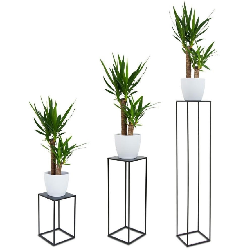 Soporte para plantas 100x24 cm negro