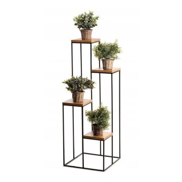 Soporte para plantas 110x40 cm negro/marrón