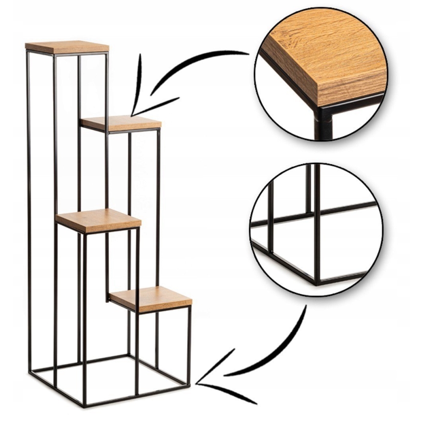 Soporte para plantas 110x40 cm negro/marrón