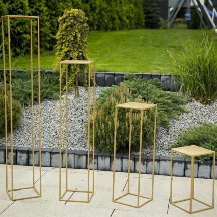 Soporte para plantas 130x24 cm dorado