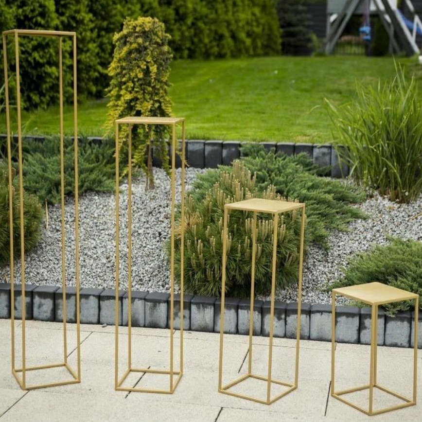Soporte para plantas 130x24 cm dorado