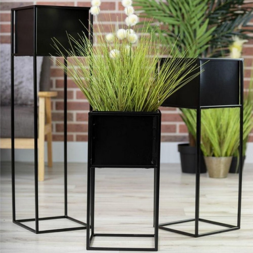 Soporte para plantas 50x24 cm negro