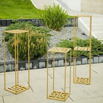 Soporte para flores 60x24 cm dorado