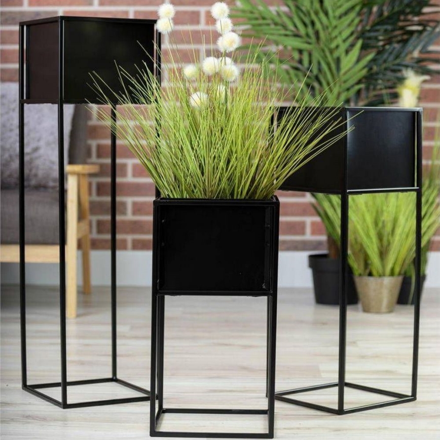 Soporte para plantas 70x24 cm negro