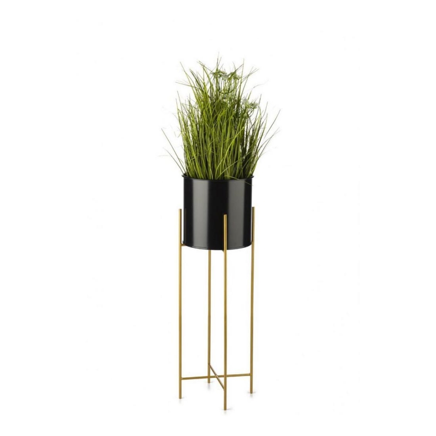 Soporte para plantas 75x17 cm negro/dorado