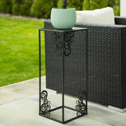 Soporte para plantas 80x24 cm negro