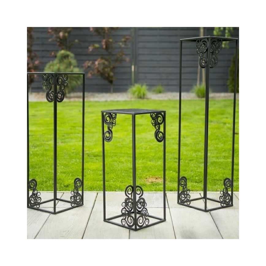 Soporte para plantas 80x24 cm negro