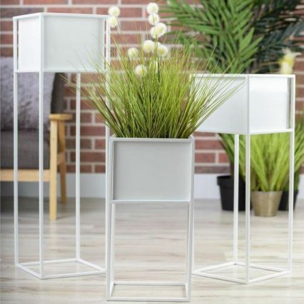 Soporte para plantas 90x24 cm blanco