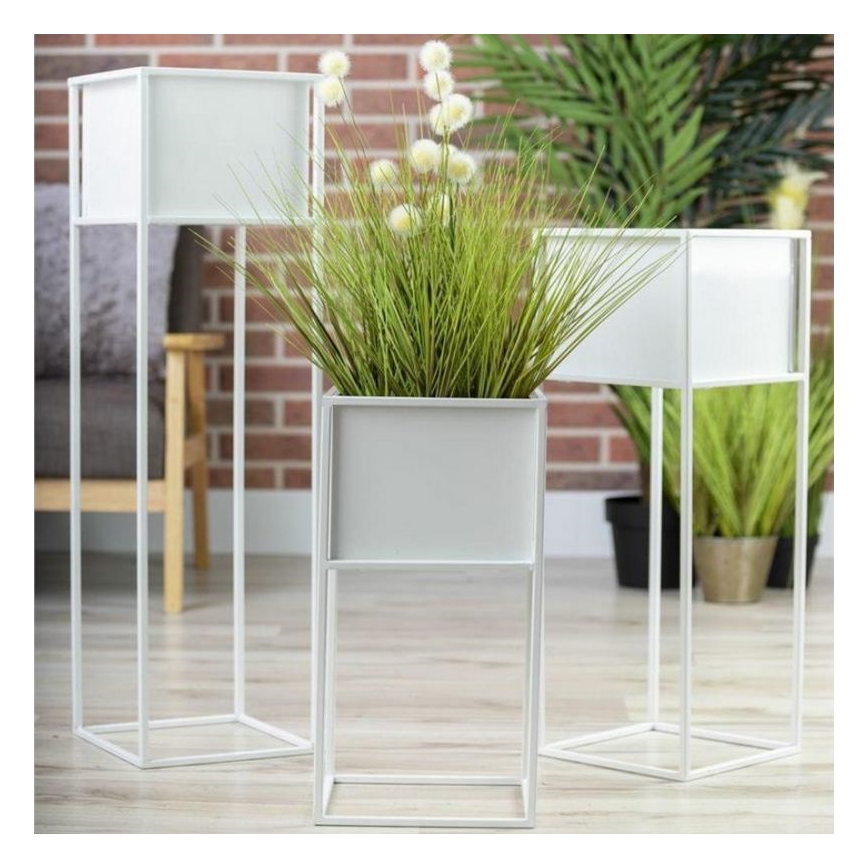 Soporte para plantas 90x24 cm blanco