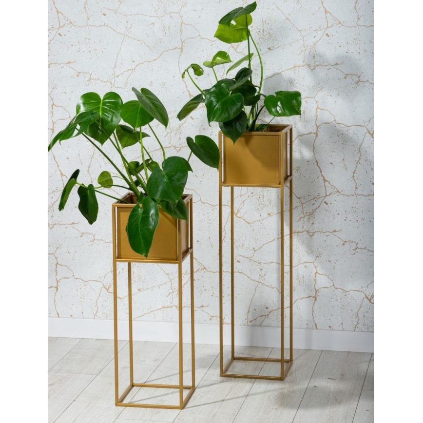 Soporte para plantas 90x24 cm dorado