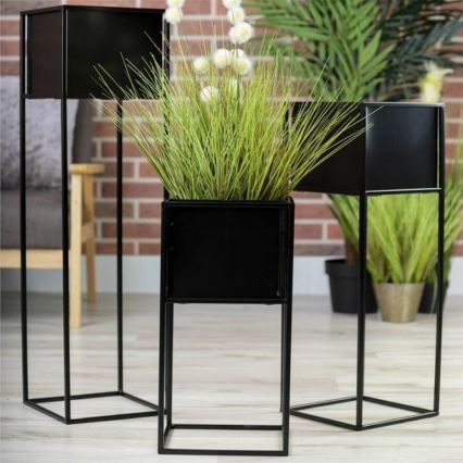 Soporte para plantas 90x24 cm negro