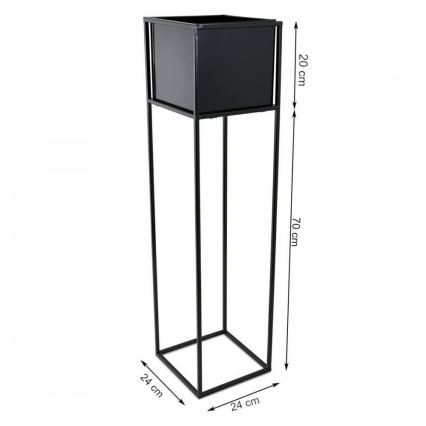 Soporte para plantas 90x24 cm negro