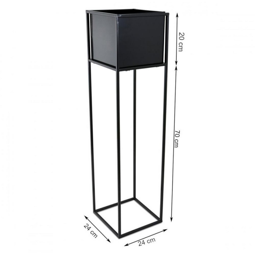 Soporte para plantas 90x24 cm negro
