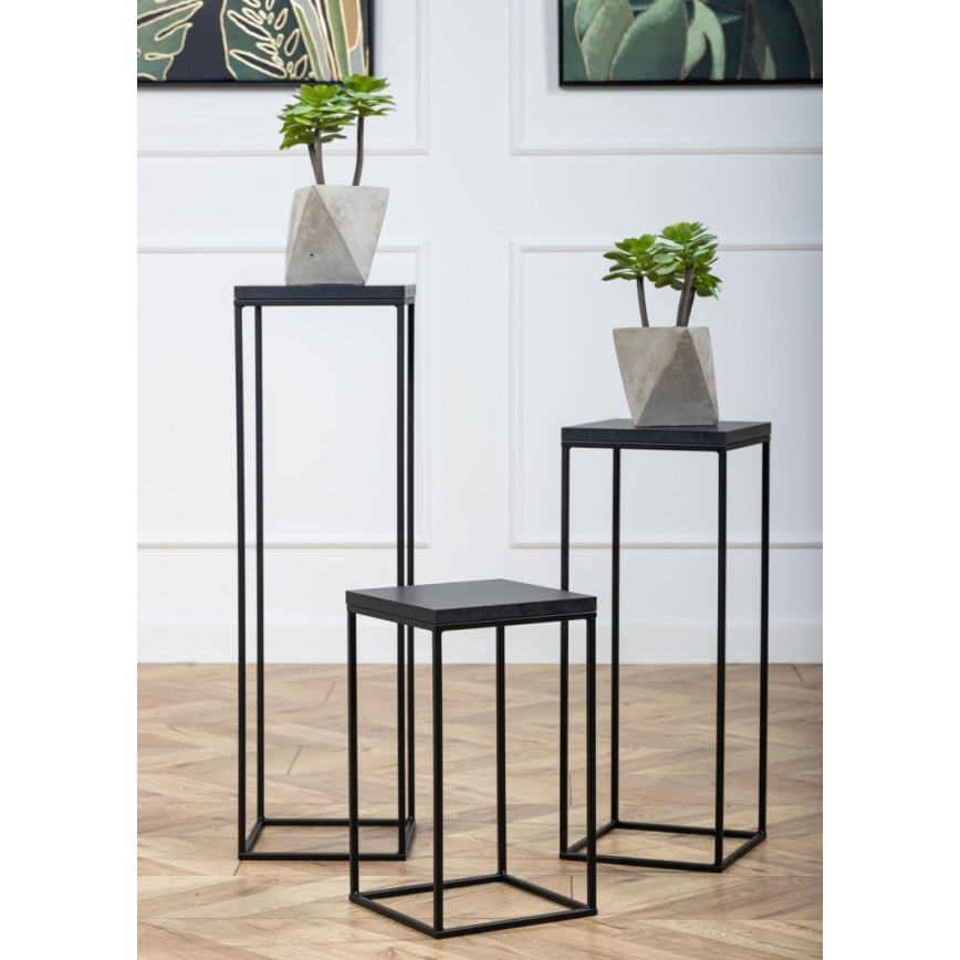 Soporte para plantas BASICLOFT 80x24 negro
