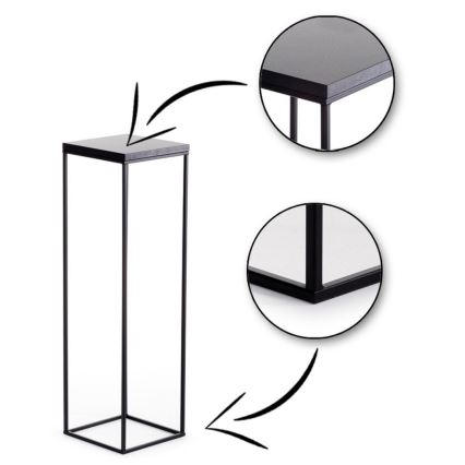 Soporte para plantas BASICLOFT 80x24 negro