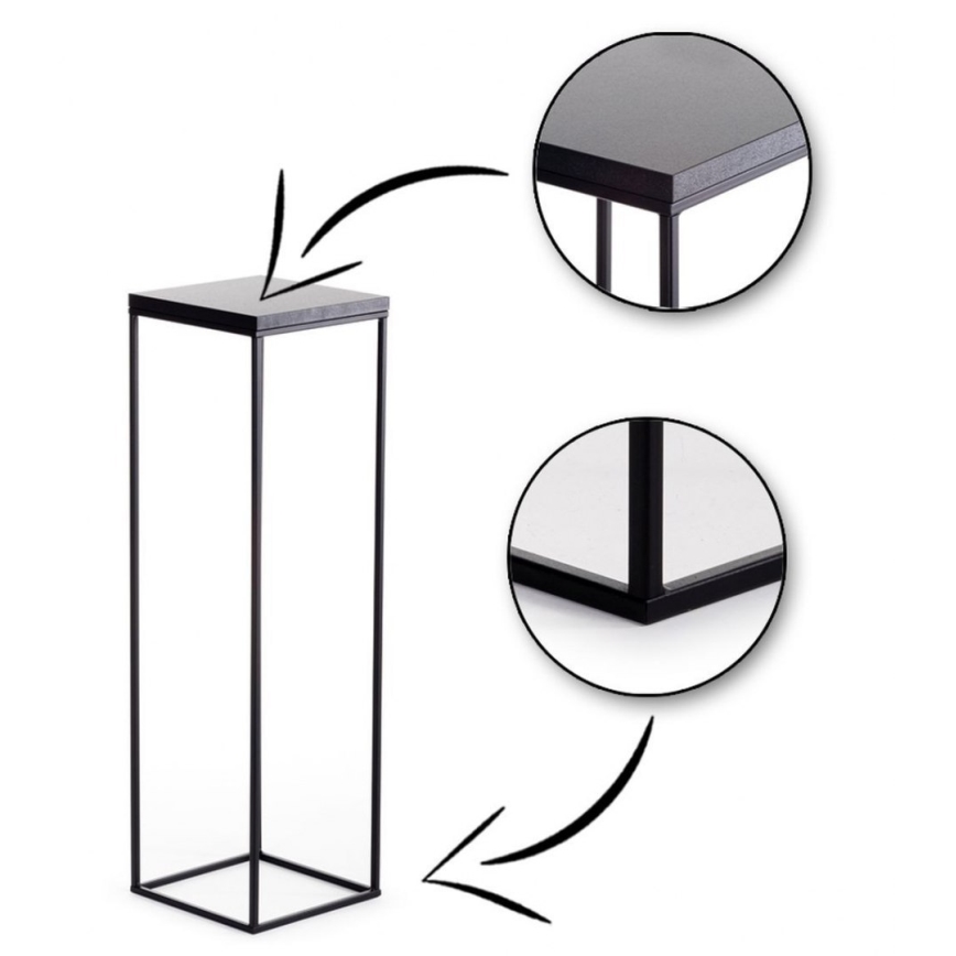 Soporte para plantas BASICLOFT 80x24 negro