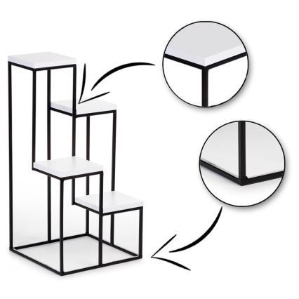 Soporte para plantas KASKADA 70x34 negro/blanco