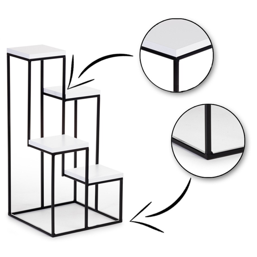 Soporte para plantas KASKADA 70x34 negro/blanco