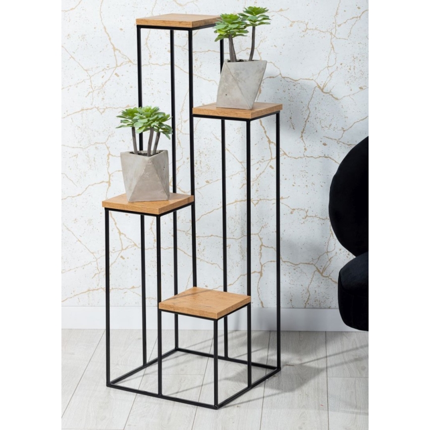 Soporte para plantas KASKADA 70x34 negro/marrón