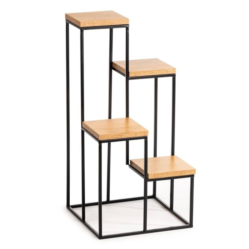Soporte para plantas KASKADA 70x34 negro/marrón