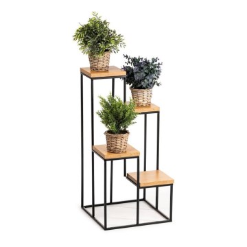 Soporte para plantas KASKADA 70x34 negro/marrón