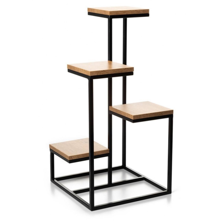 Soporte para plantas KASKADA 79x40 negro/marrón