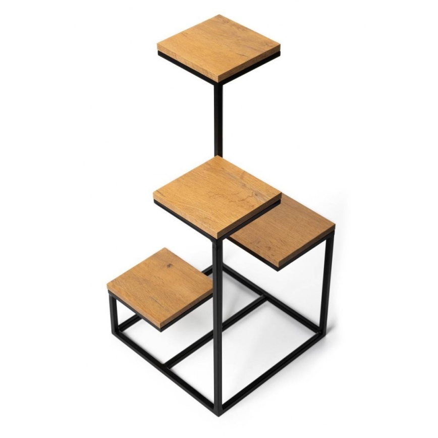 Soporte para plantas KASKADA 79x40 negro/marrón