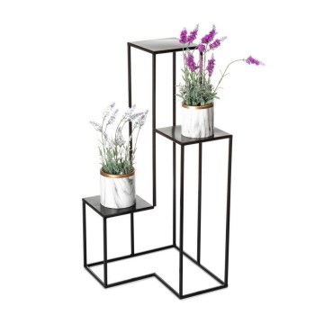 Soporte para plantas KASKADA 85x40 cm negro