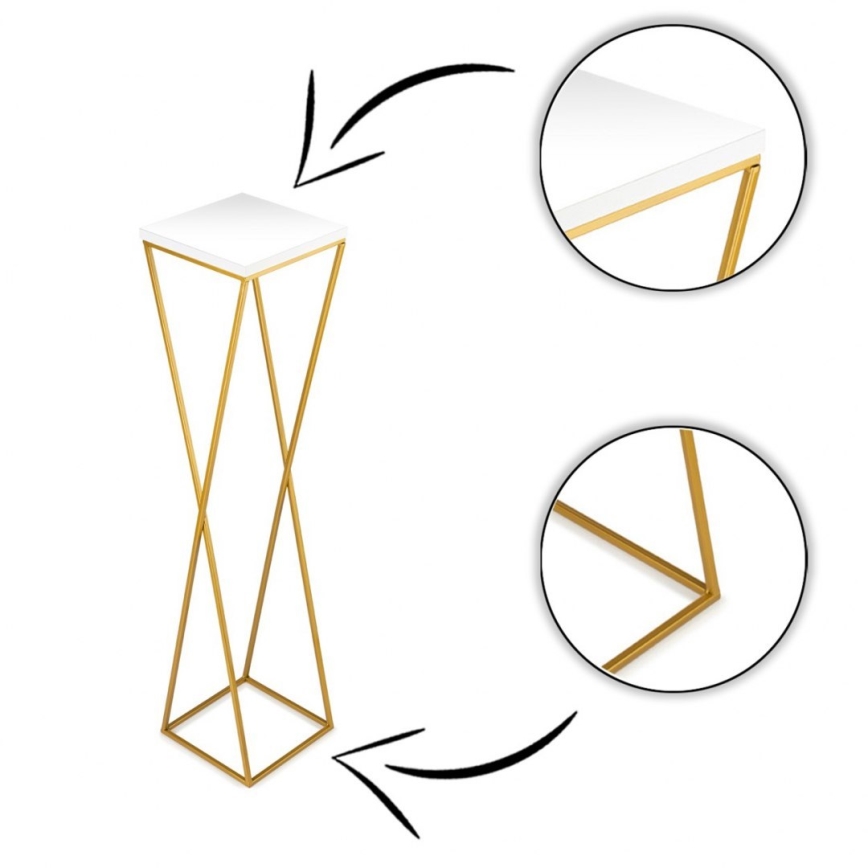Soporte para plantas LOFT 100x24 cm dorado/blanco
