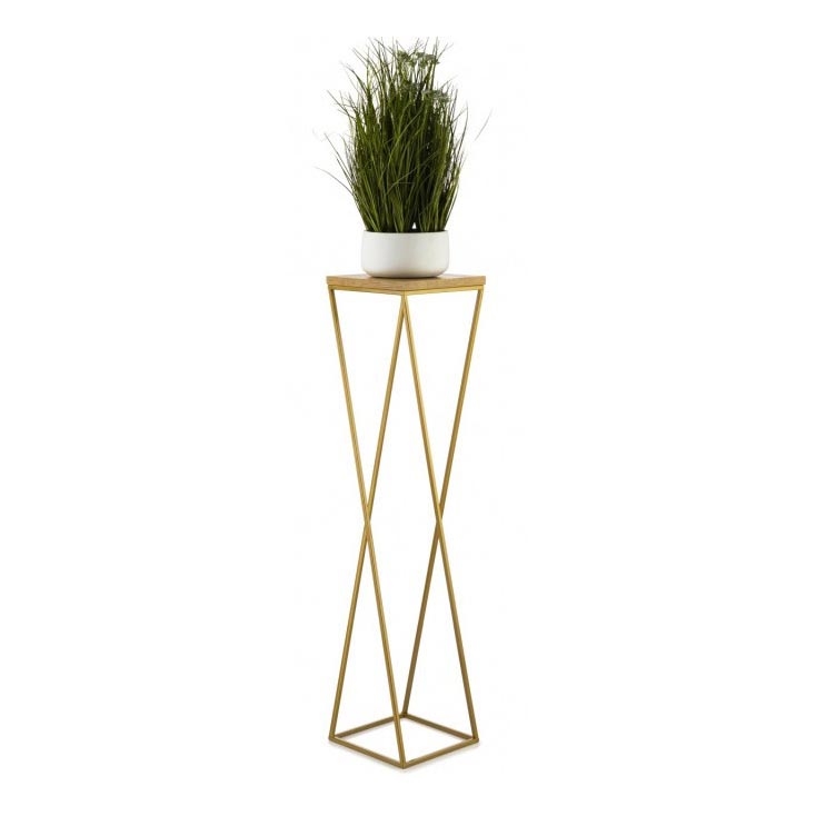 Soporte para plantas LOFT 100x24 cm dorado/marrón