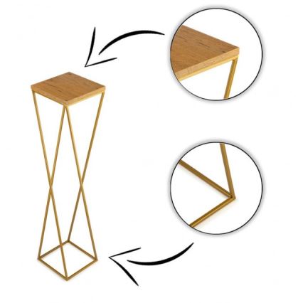 Soporte para plantas LOFT 100x24 cm dorado/marrón