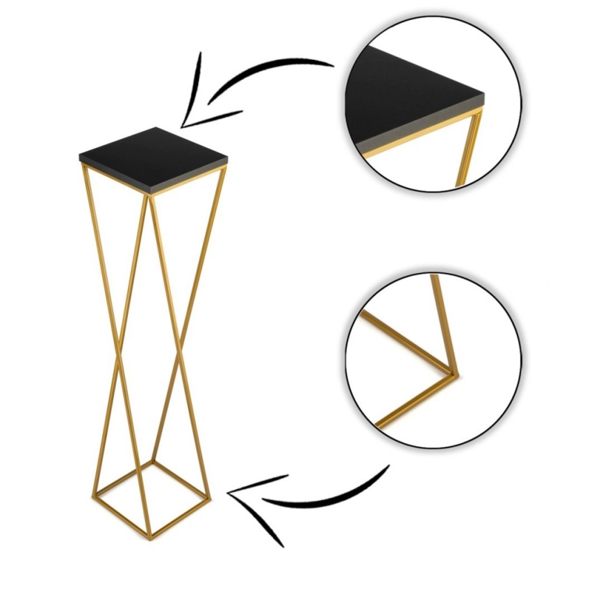 Soporte para plantas LOFT 100x24 cm dorado/negro