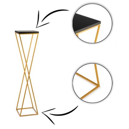 Soporte para plantas LOFT 100x24 cm dorado/negro