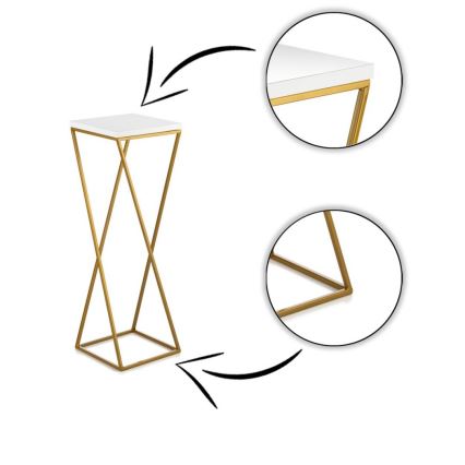 Soporte para plantas LOFT 70x24 cm dorado/blanco