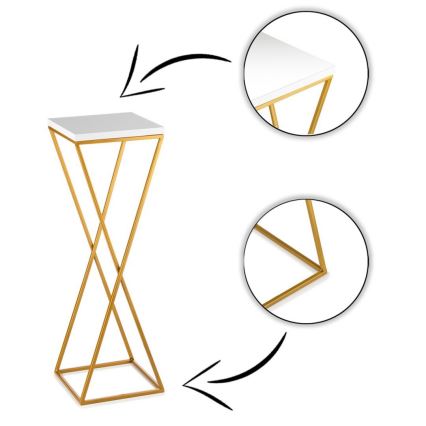 Soporte para plantas LOFT 70x24 cm dorado/blanco