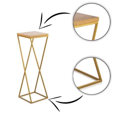 Soporte para plantas LOFT 70x24 cm dorado/marrón