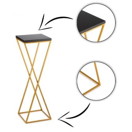 Soporte para plantas LOFT 70x24 cm dorado/negro