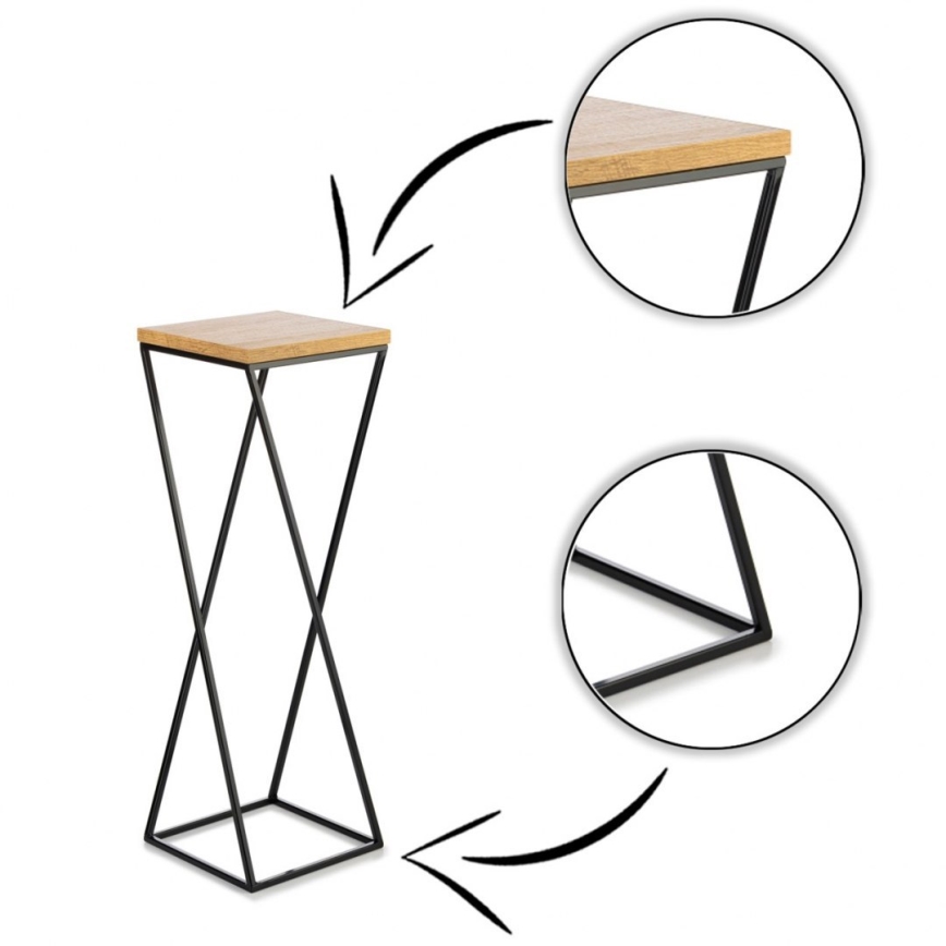 Soporte para plantas LOFT 70x24 cm negro/marrón