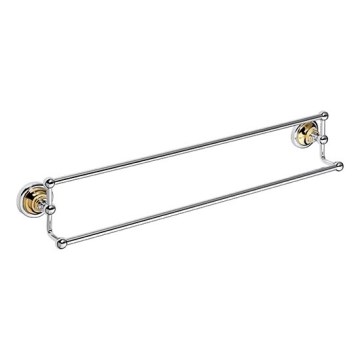 Soporte para toallas 66,5 x 12,5 cm plateado/dorado