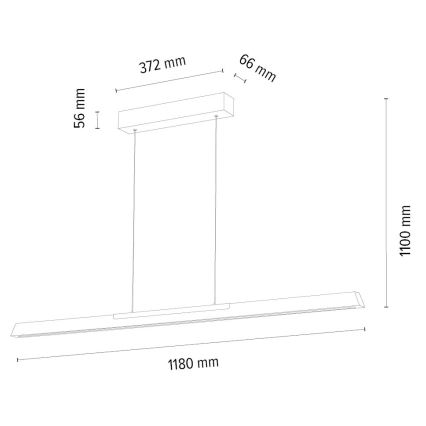 Lámpara de araña LED regulable JONAS LED/16,5W/230V roble