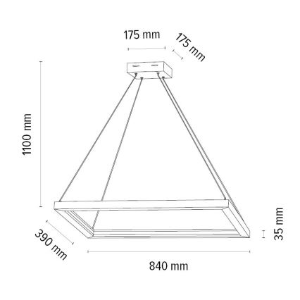 Lámpara de araña LED regulable LEGNO LED/31,5W/230V roble
