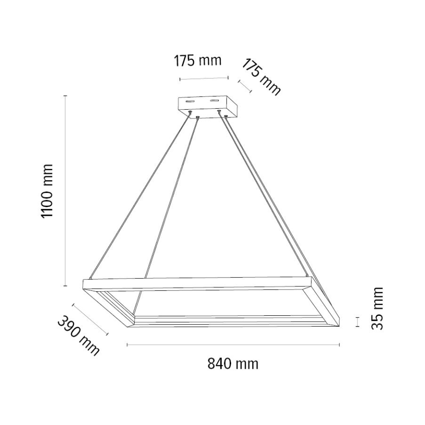 Lámpara de araña LED regulable LEGNO 2xLED/33W/230V roble