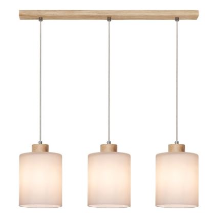 Lámpara colgante ZEFIR 3xE27/60W/230V roble
