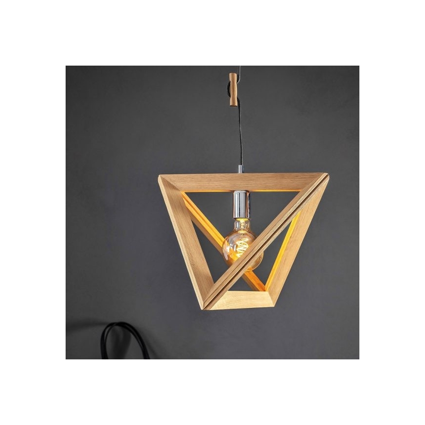 Lámpara colgante TRIGONON 1xE27/60W/230V roble mate